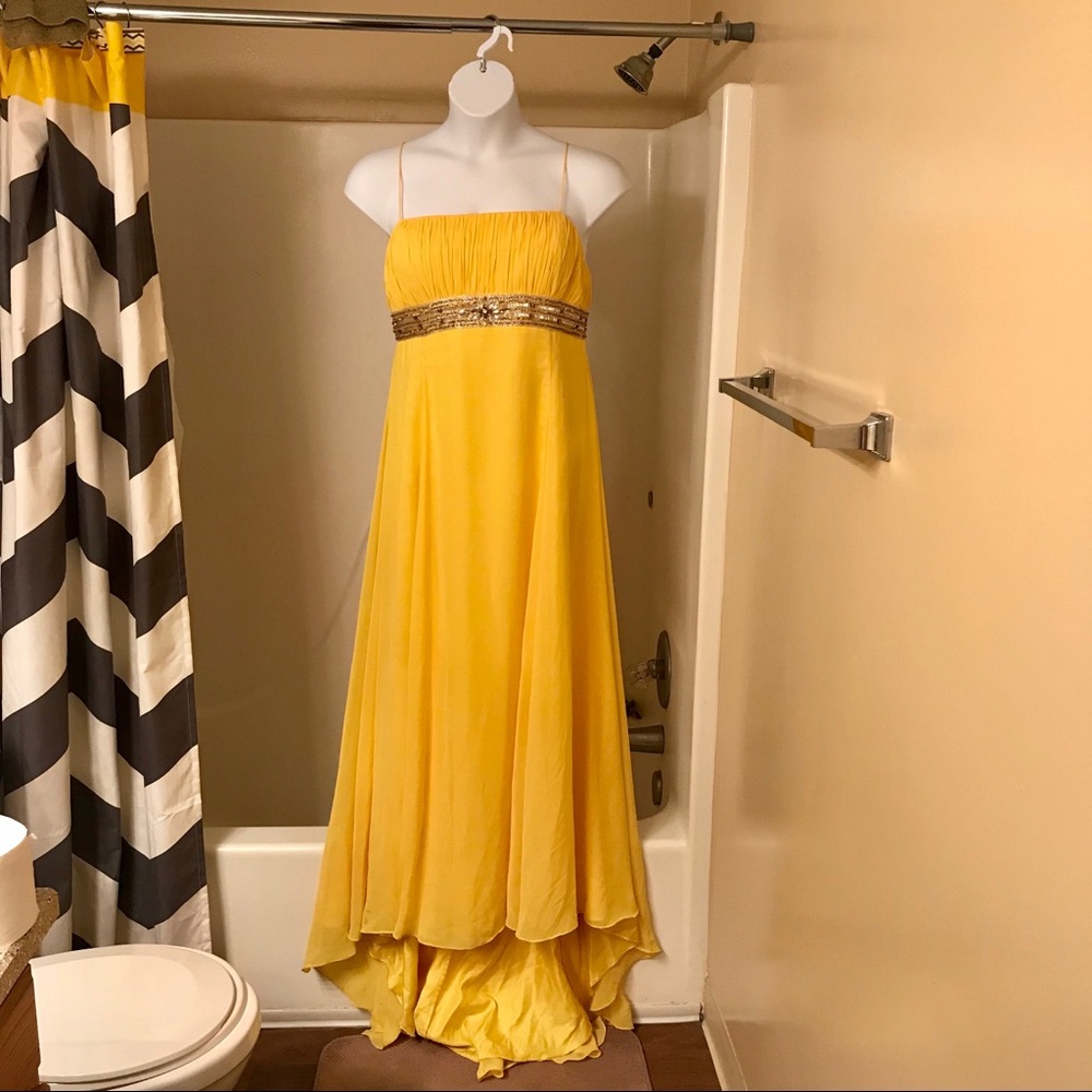 Yellow spaghetti strap dress